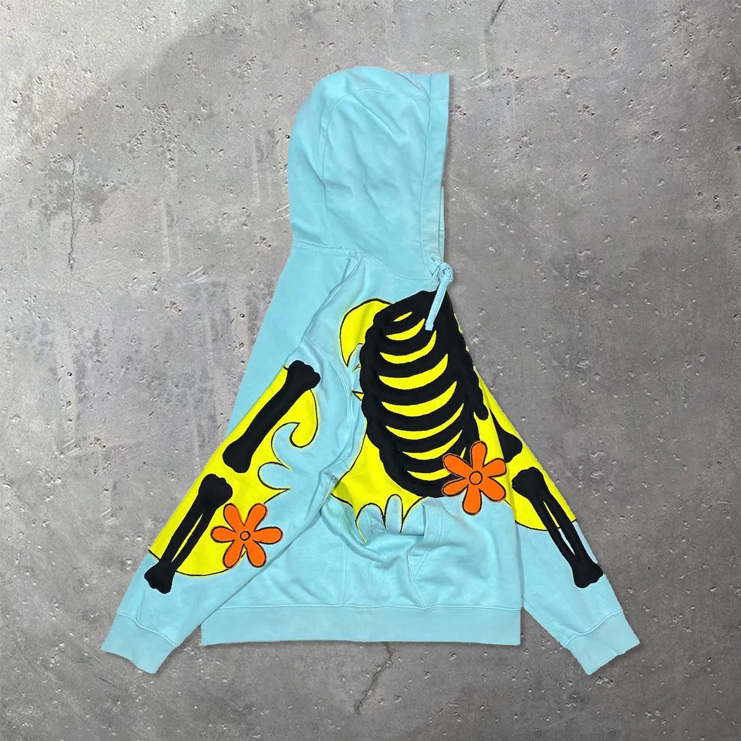 Contrast color skull trendy hoodie