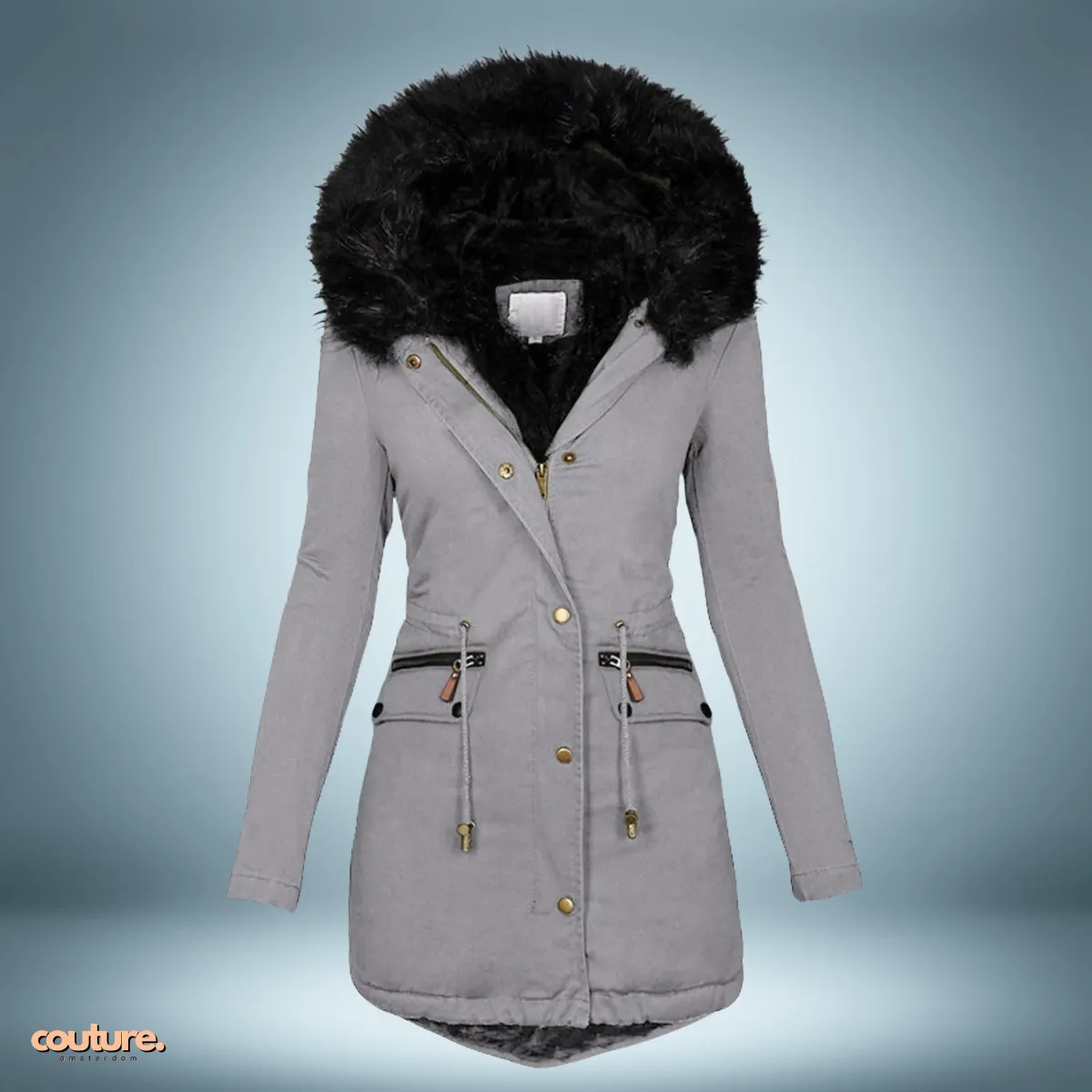 Couture Design - Exclusieve parka met bontkraag