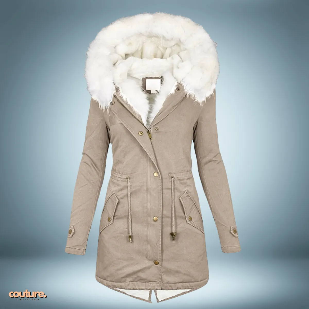 Couture Design - Exclusieve parka met bontkraag