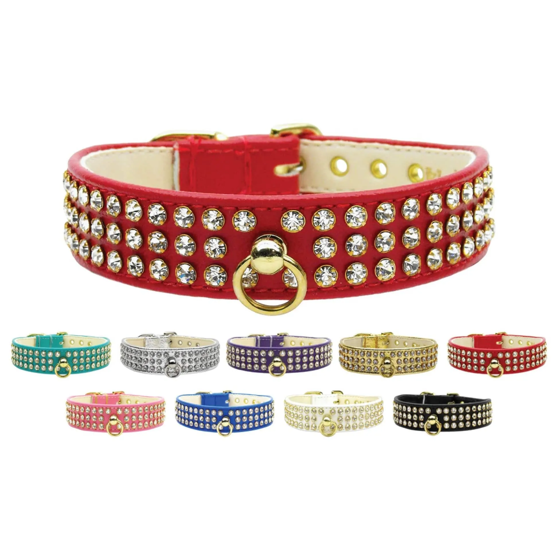 Crockodile Textured Rhinestone Collar -1 inch wide