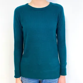 Deep Green Cashmere Crew Neck Jumper Extra Small