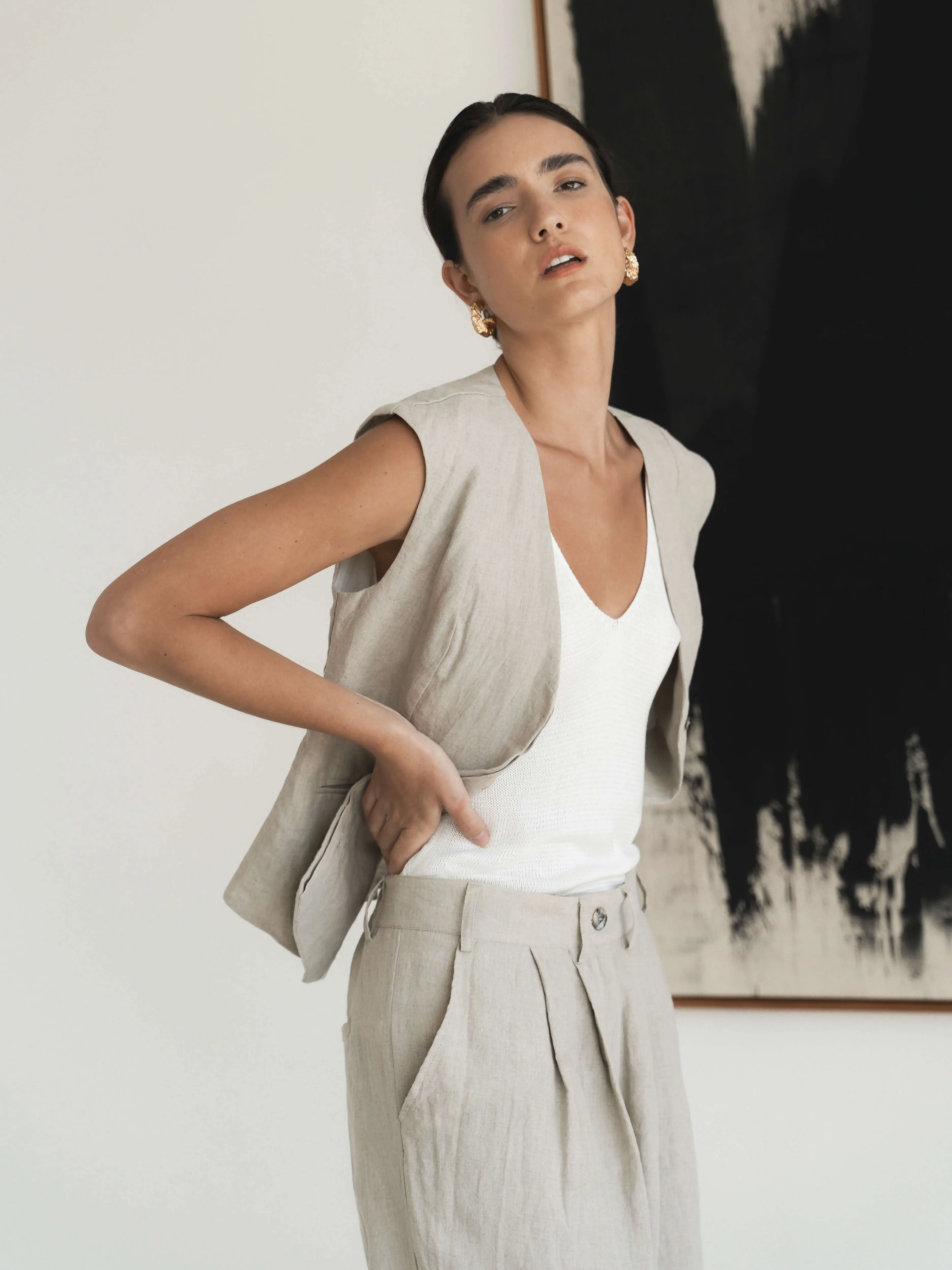 Deep V Tank Knit