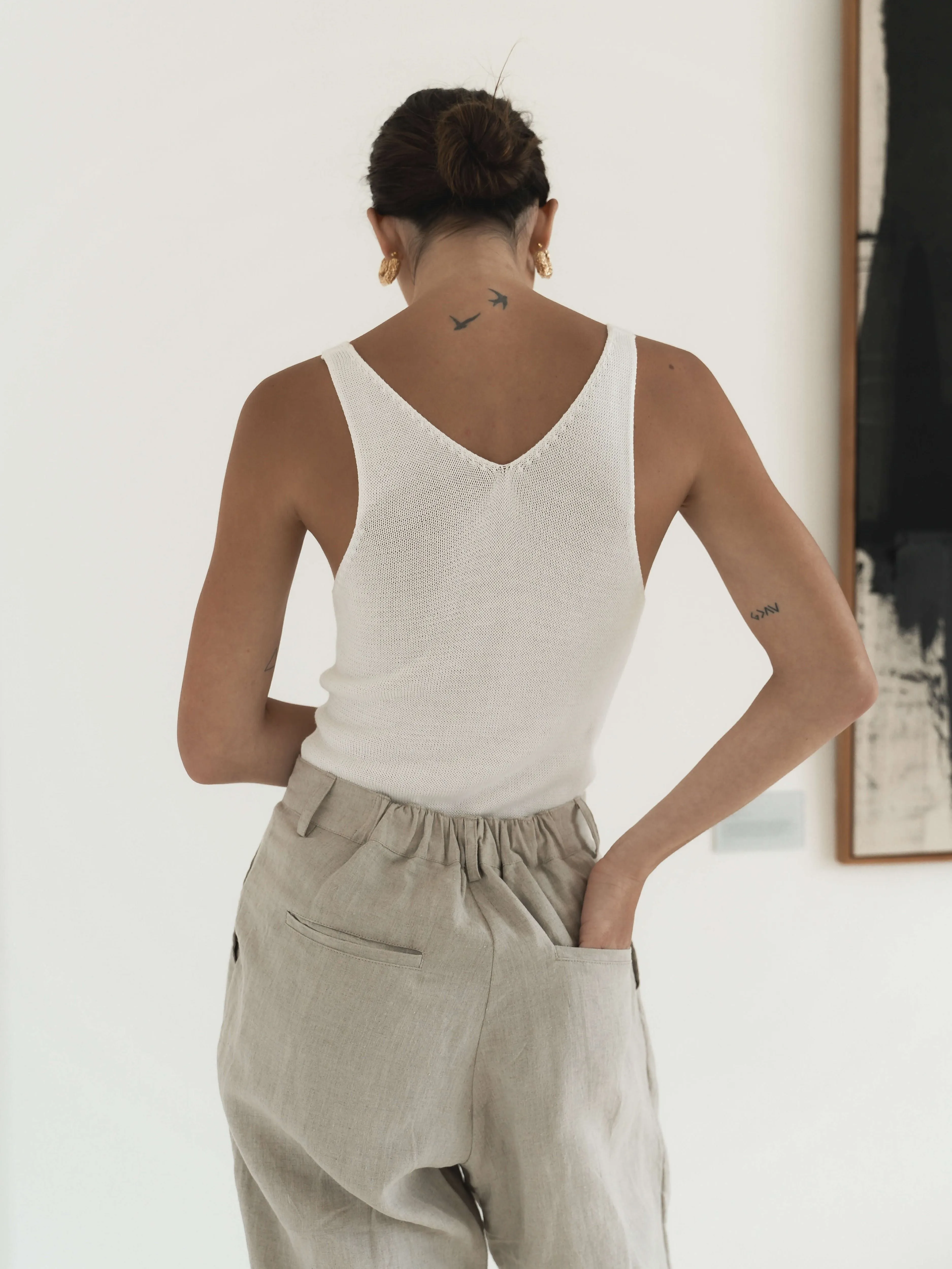 Deep V Tank Knit