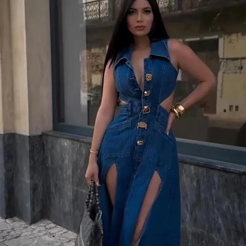 Denim Maxi Dress