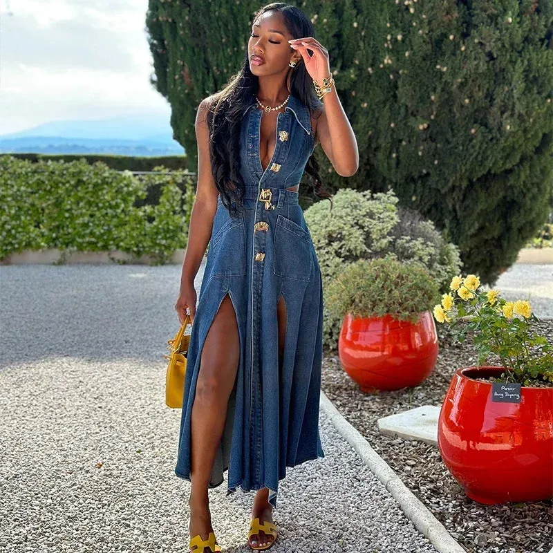 Denim Maxi Dress