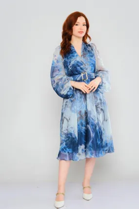 Detective Chiffon Casual Dresse - Blue