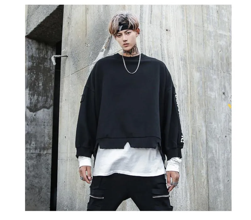Distressed Oversized Box Sweater