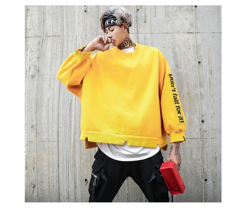 Distressed Oversized Box Sweater