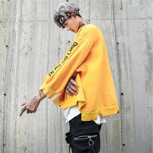 Distressed Oversized Box Sweater