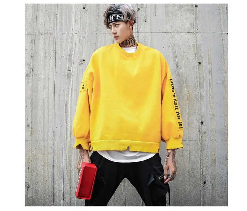 Distressed Oversized Box Sweater
