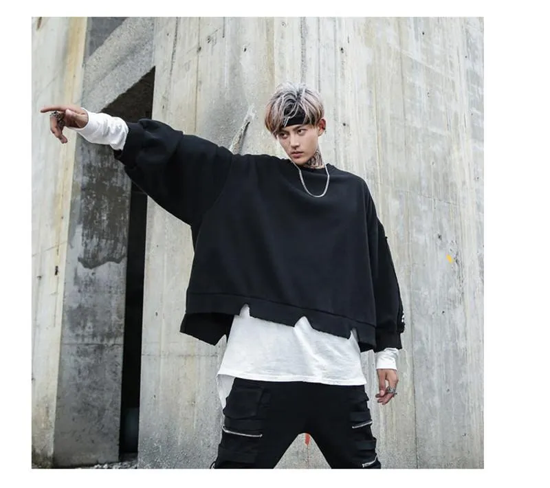 Distressed Oversized Box Sweater