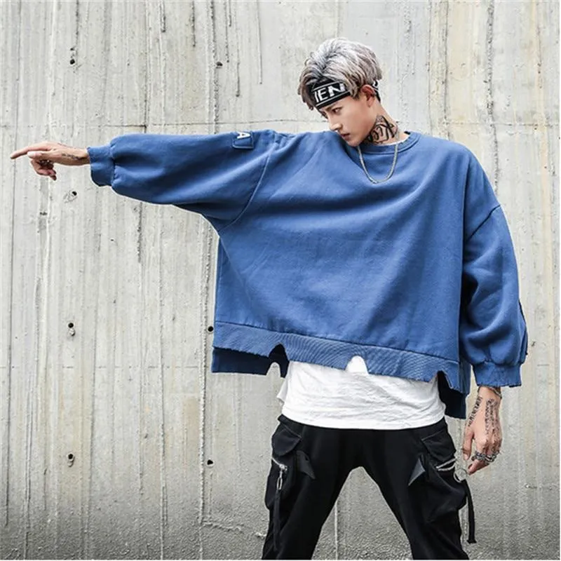 Distressed Oversized Box Sweater