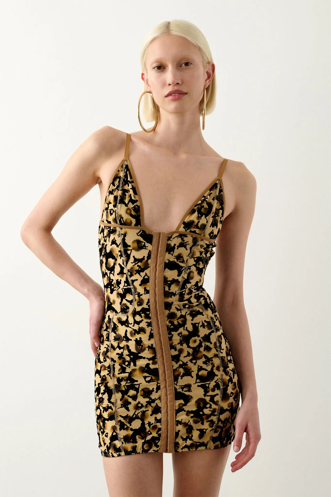 Doll Dress Beige Leopard Print