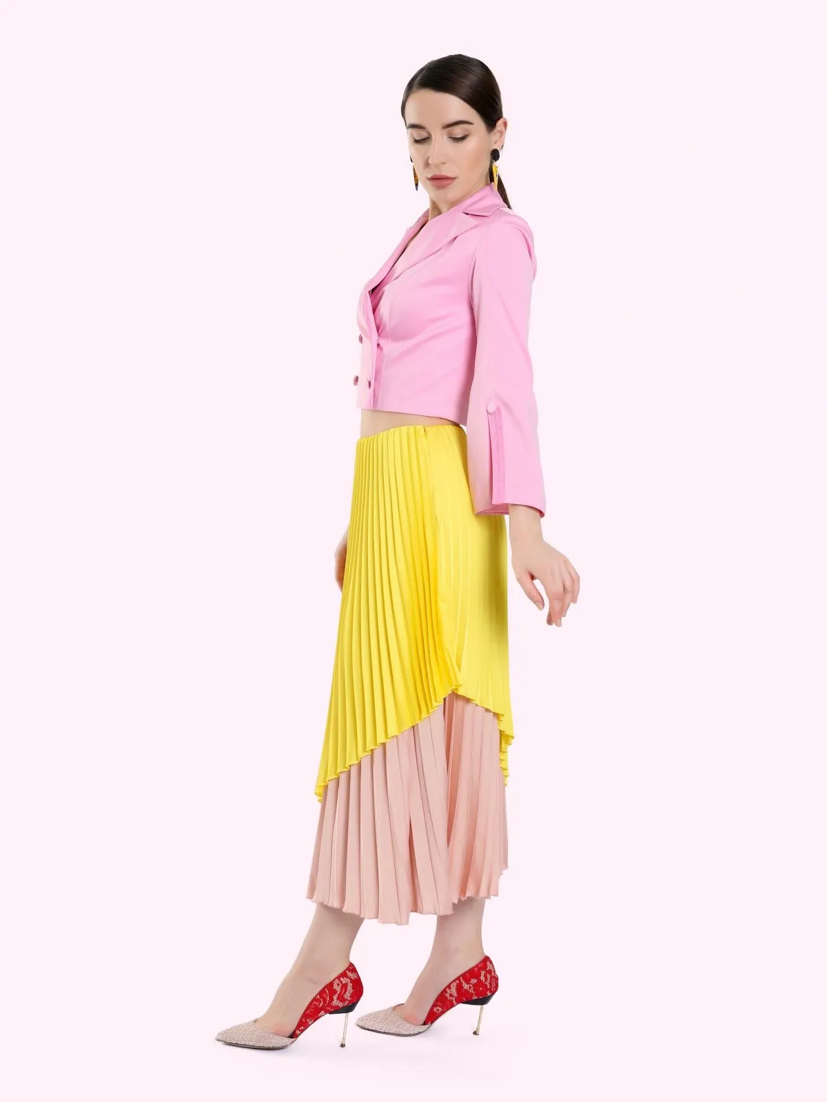DUAL COLOR LAYERED SKIRT