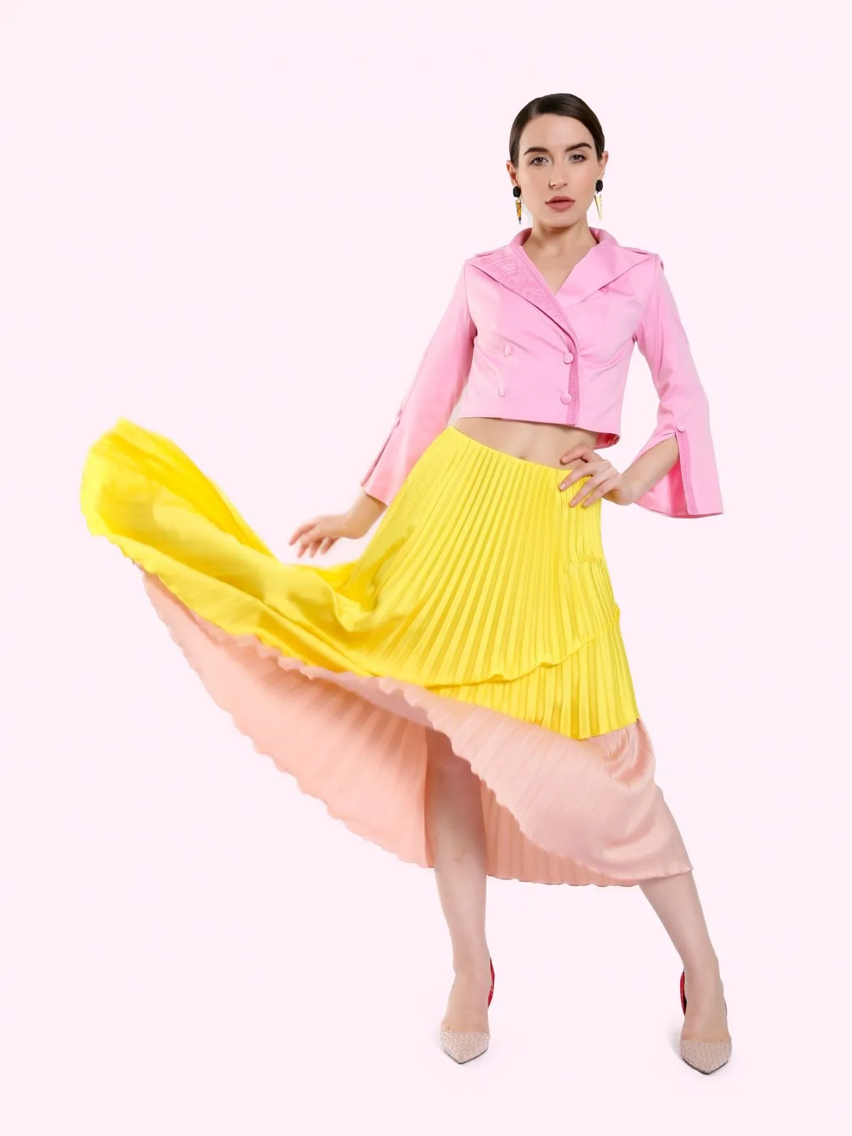 DUAL COLOR LAYERED SKIRT