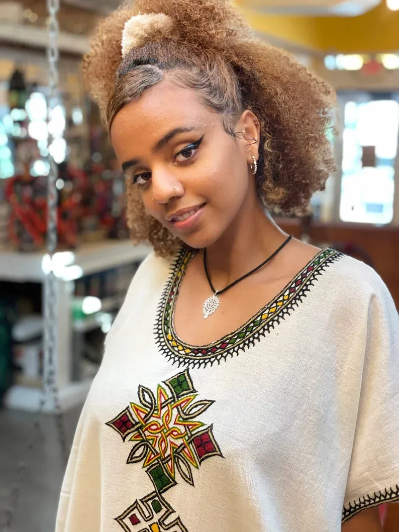 Elegant Ethiopian Coffee Dress with Traditional Charm Simple Coffee Dress Habesha Dress