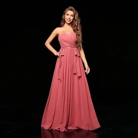 Elegant Long Slim Fit Color Block Strapless Formal Dress