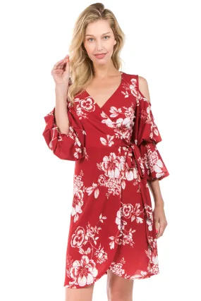 ELOIDE WRAP DRESS (Red)- VD2227