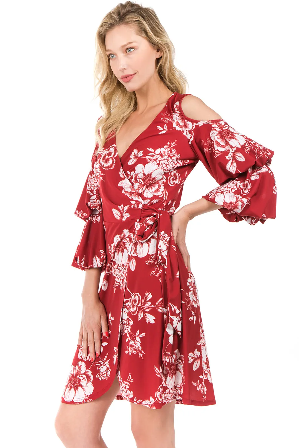 ELOIDE WRAP DRESS (Red)- VD2227