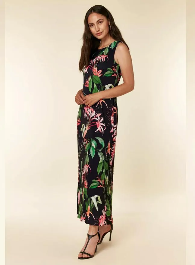 Ex Wallis Black Floral Print Tiered Wrap Midi Dress