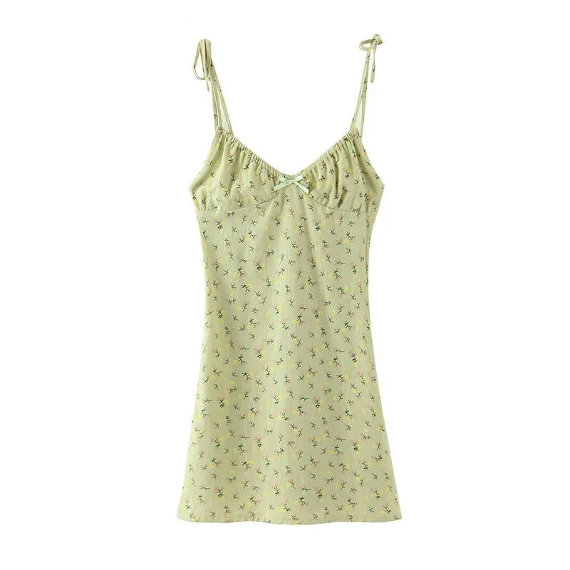 FashionSierra - Women Holiday Bow V-neck Dress Summer Sexy Backless Ladies Dresses