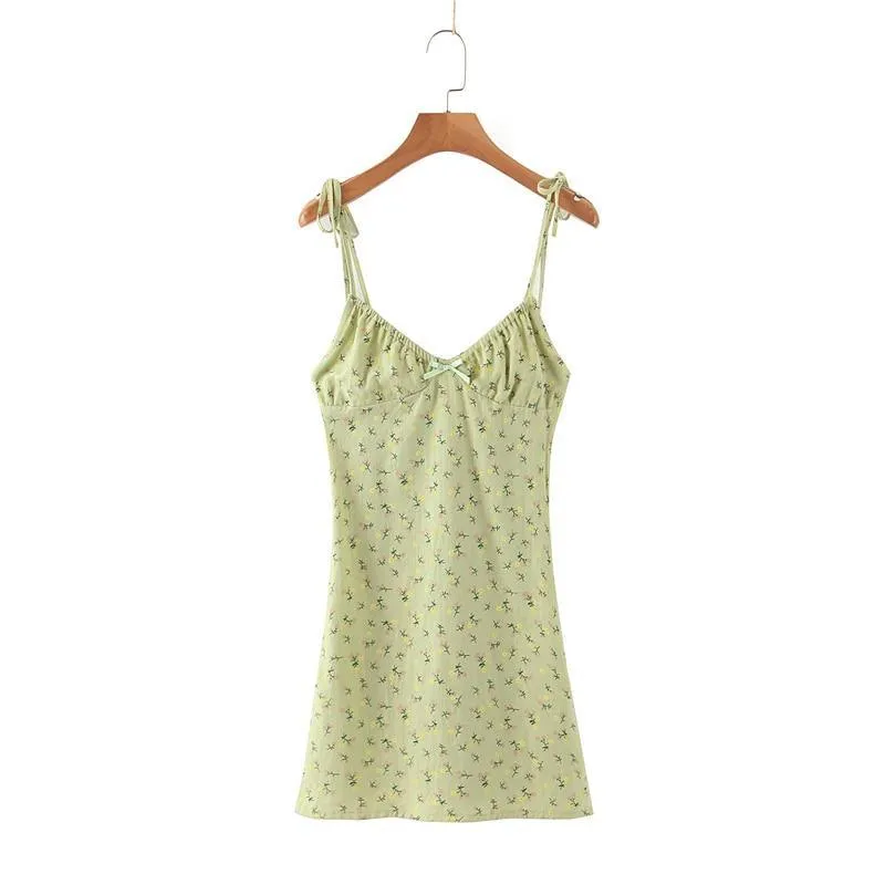 FashionSierra - Women Holiday Bow V-neck Dress Summer Sexy Backless Ladies Dresses