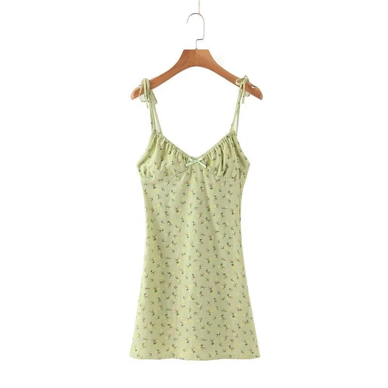 FashionSierra - Women Holiday Bow V-neck Dress Summer Sexy Backless Ladies Dresses