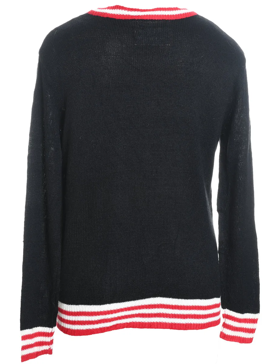 Festive Gifts Design Black Christmas Jumper - L