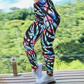 Fitstyle Print Yoga Pants Women High Waist Hip Lift Exercise Workout Pants Hip Slimming Moisture Wicking Leggings Women