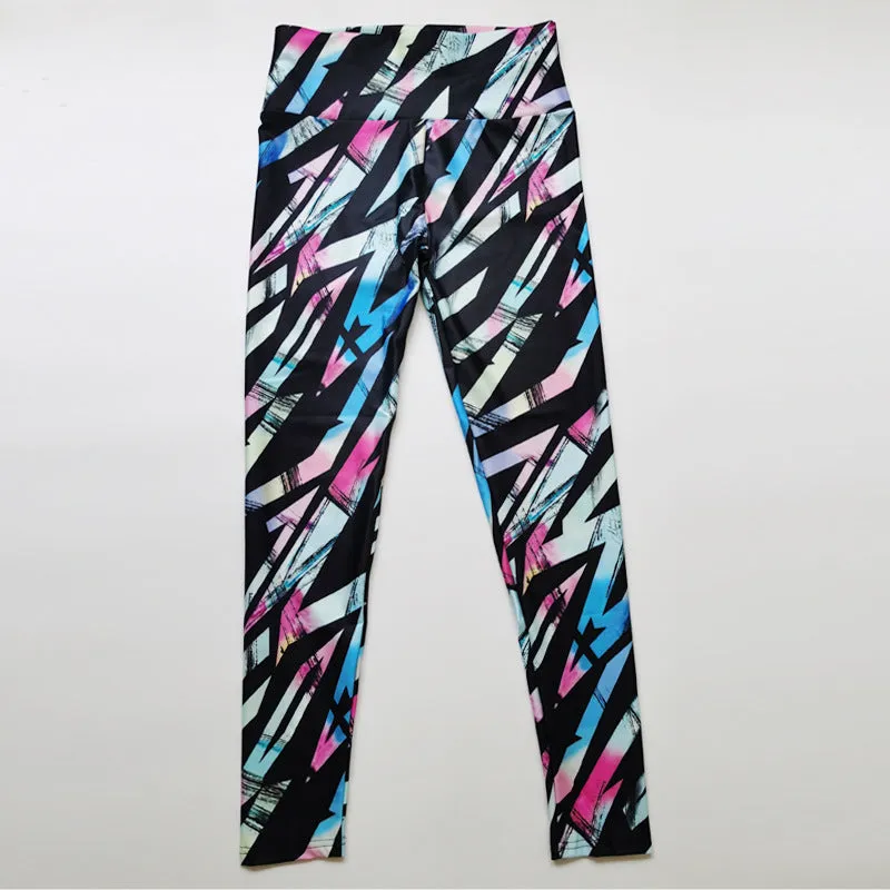 Fitstyle Print Yoga Pants Women High Waist Hip Lift Exercise Workout Pants Hip Slimming Moisture Wicking Leggings Women