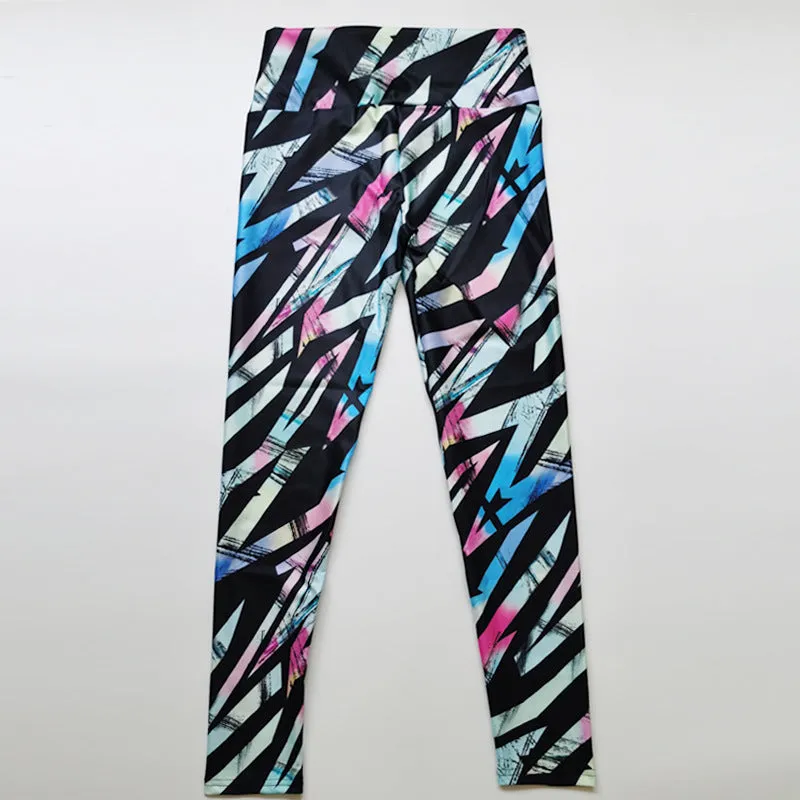 Fitstyle Print Yoga Pants Women High Waist Hip Lift Exercise Workout Pants Hip Slimming Moisture Wicking Leggings Women
