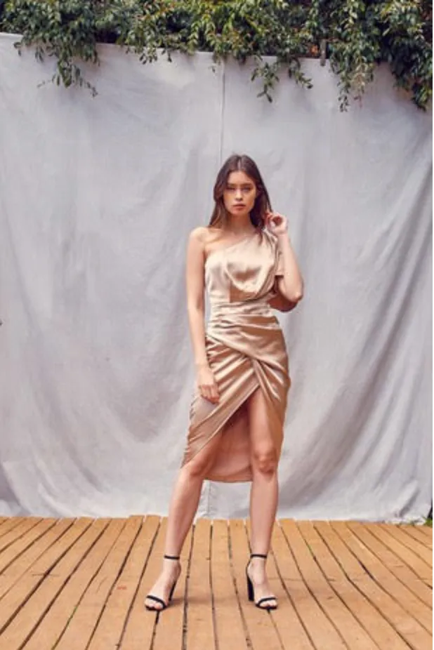 Flame Wrap Midi Dress
