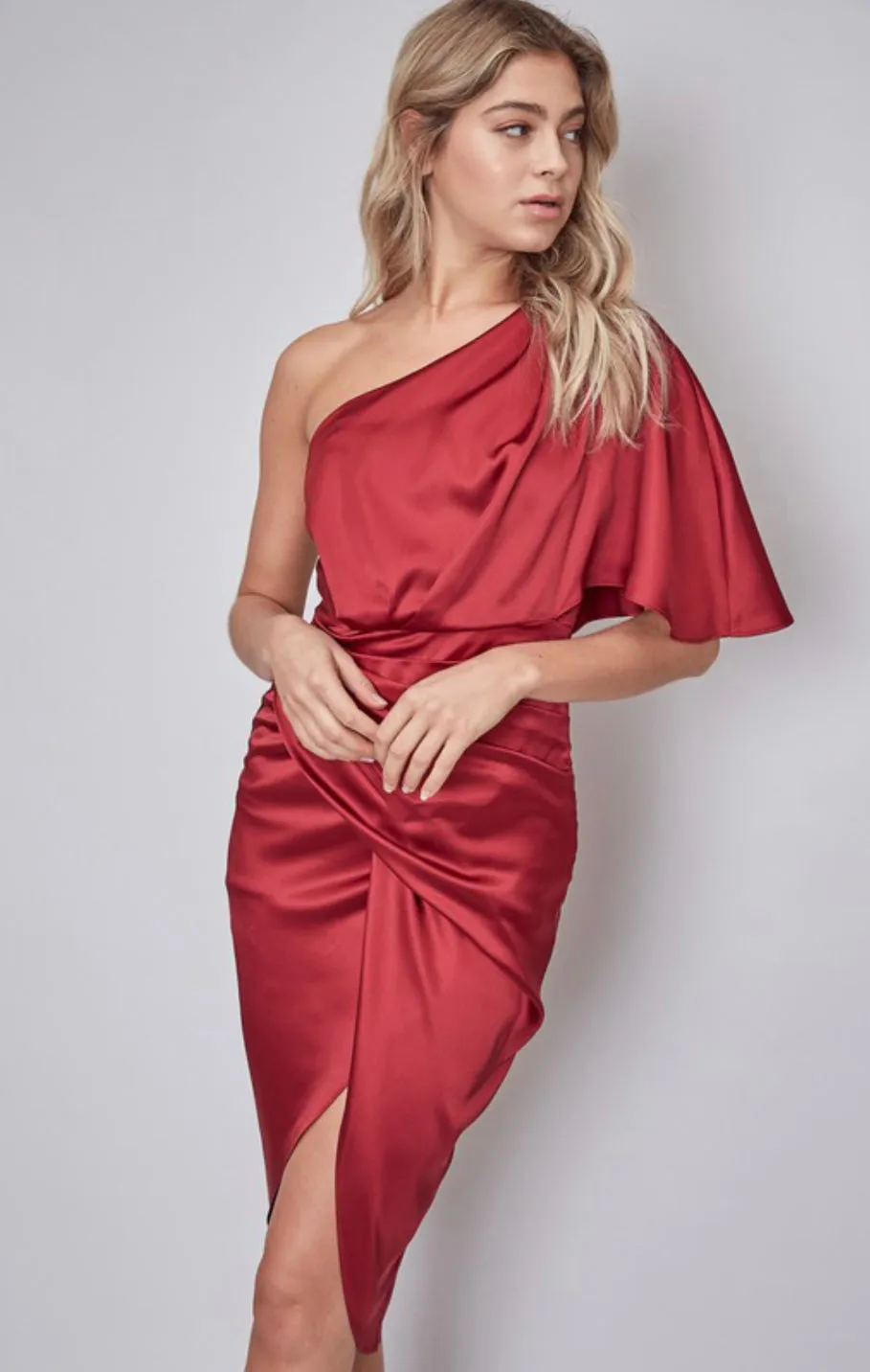 Flame Wrap Midi Dress