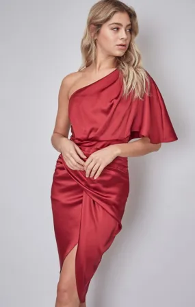 Flame Wrap Midi Dress