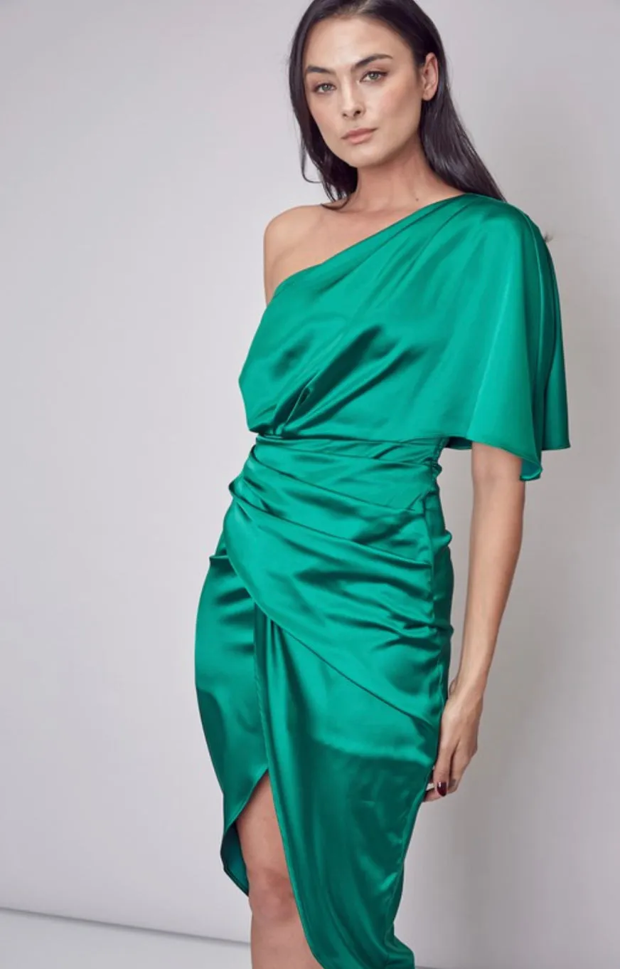 Flame Wrap Midi Dress