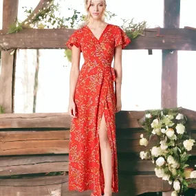Floral Wrap Maxi Dress