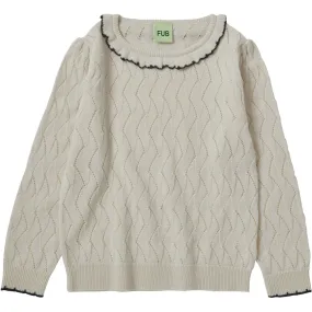 FUB Ecru Pointelle Tee L/S