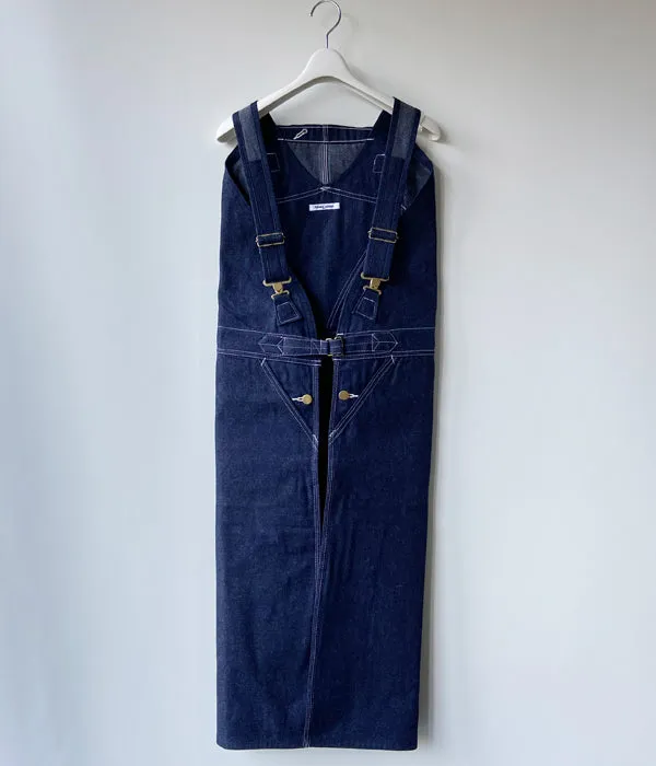 FUMIKA_UCHIDA/DENIM OVERALL APRON MIDI DRESS(RIGID INDIGO)