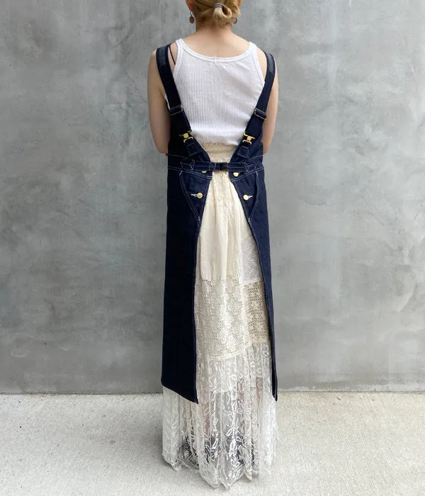 FUMIKA_UCHIDA/DENIM OVERALL APRON MIDI DRESS(RIGID INDIGO)