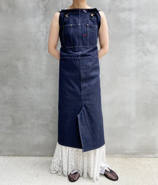 FUMIKA_UCHIDA/DENIM OVERALL APRON MIDI DRESS(RIGID INDIGO)
