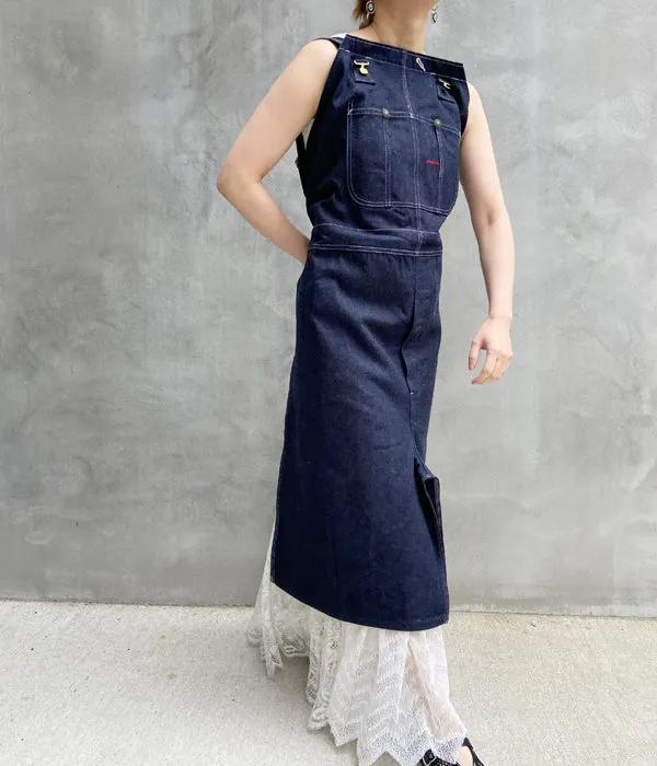 FUMIKA_UCHIDA/DENIM OVERALL APRON MIDI DRESS(RIGID INDIGO)