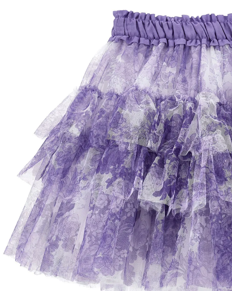 Girls Purple Tulle Skirt