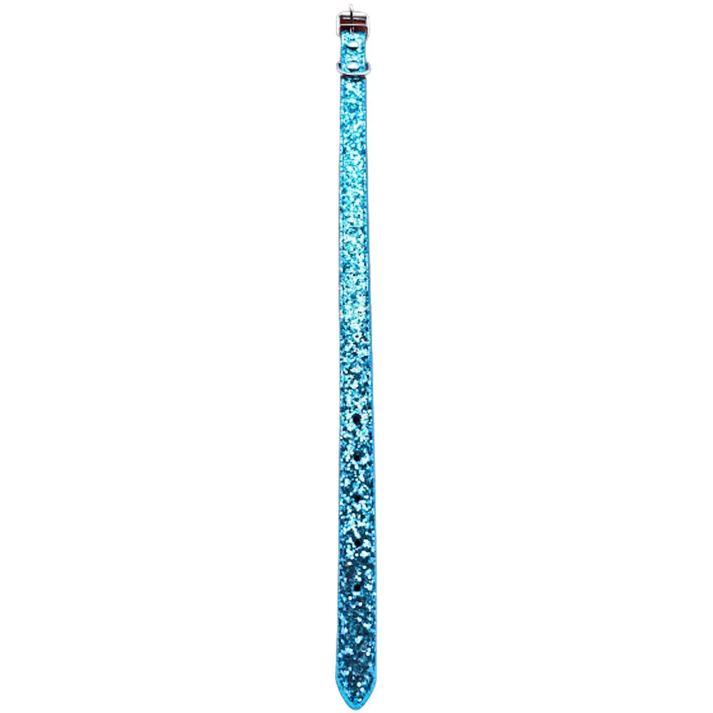 Glitter Dog Collar Small Blue - Adjustable Sparkly Durable Pet Accessory