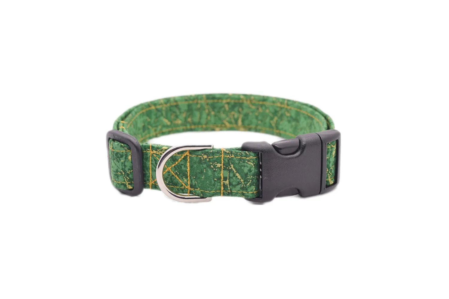 Green & Gold Marble Dog Collar