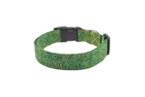 Green & Gold Marble Dog Collar