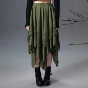 Green Asymmetrical Steampunk skirt