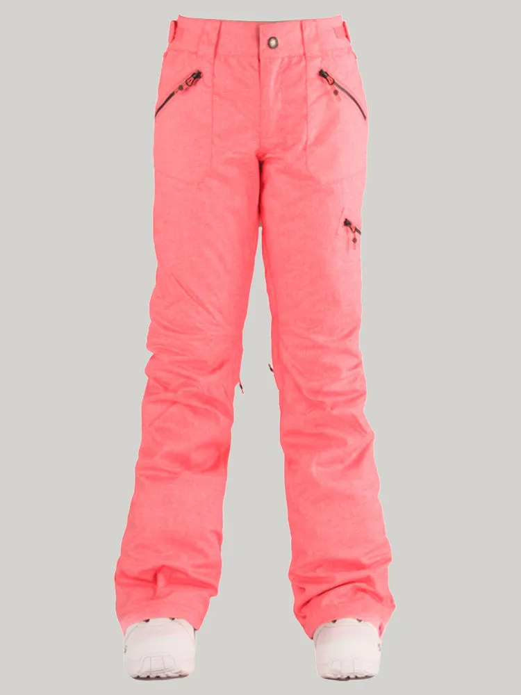 Gsou Snow Women's Rose Pink Thermal Warm Waterproof Windproof Ski Pants Snow Pants
