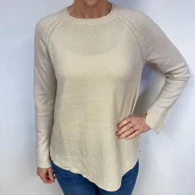 Honey Beige Cashmere Crew Neck Jumper Medium