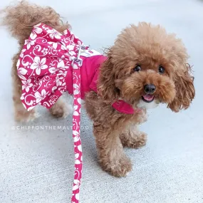 Hot Pink Hibiscus Dog Harness Dress - COMING BACK SOON!