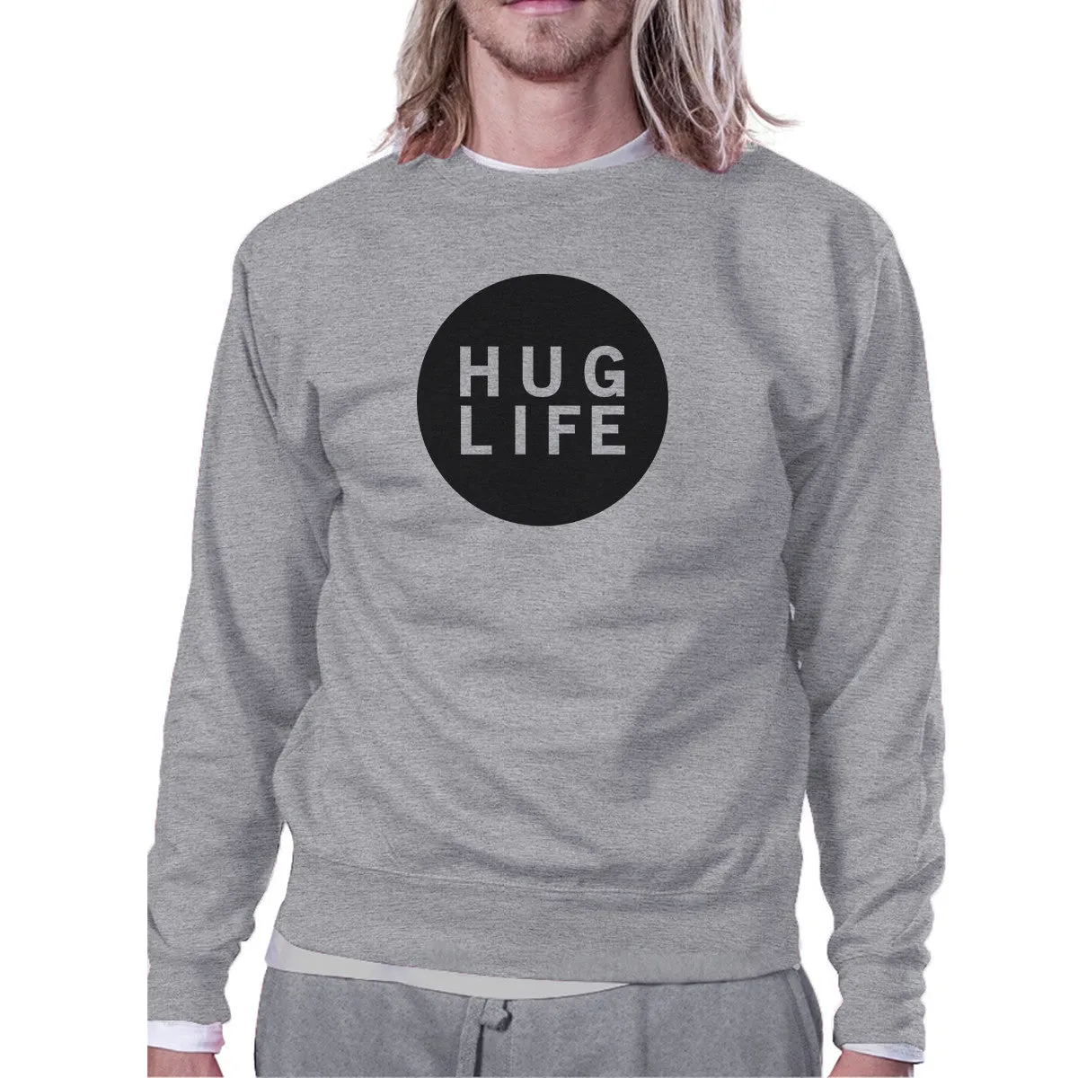 Hug Life Unisex Trendy Graphic Sweatshirt Simple Design Cute Gifts